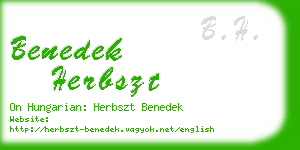 benedek herbszt business card